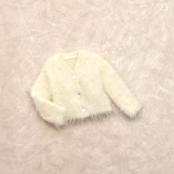 Fluffy Cardigan / Mini (White)