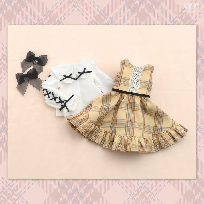 Plaid Jumper Dress Set / Mini (Ivory)