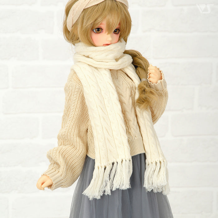 Cable Knit Scarf (Ivory)