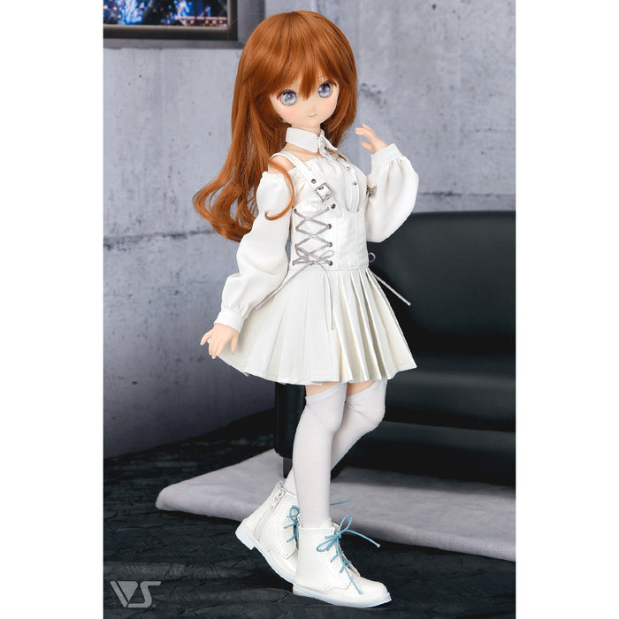 White Synthetic Leather Pinafore Dress Set / Mini VOLKS USA, INC. White Synthetic Leather Pinafore Dress Set / Mini VOLKS USA, INC.