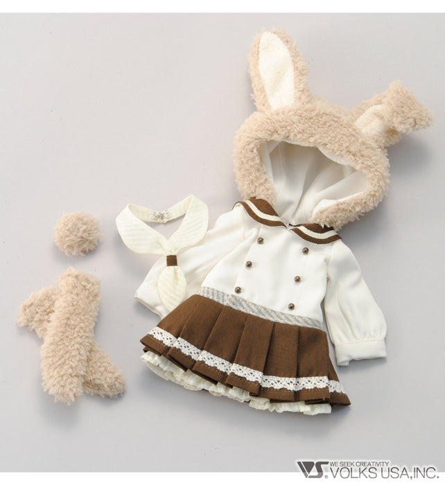 Fluffy Bunny Ear Dress (Cafe au Lait)