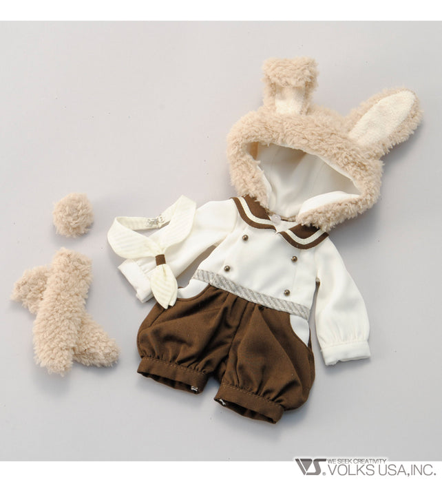 Fluffy Bunny Ear Rompers (Cafe au Lait)