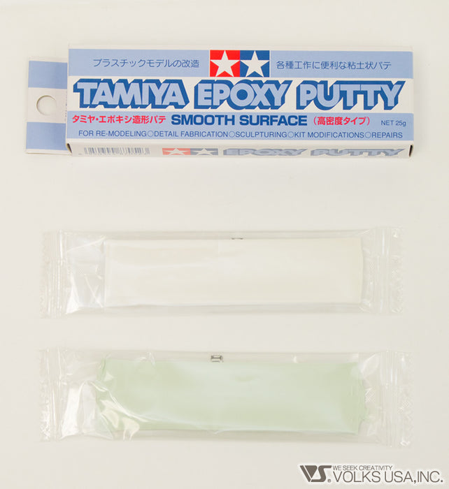 Hobby Playground - TAMIYA EPOXY PUTTY (QUICK TYPE, 100G) ☆This putty  consists of white putty and a beige hardener, and dries in 5-6 hours at  room temperature. Use it for parts you