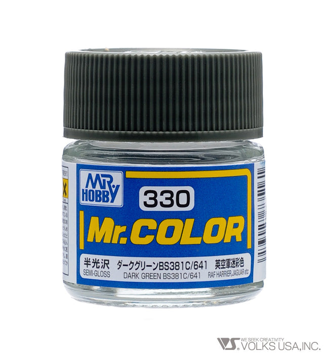 Mr. Color C330 Semi-Gloss Dark Green BS381C/641