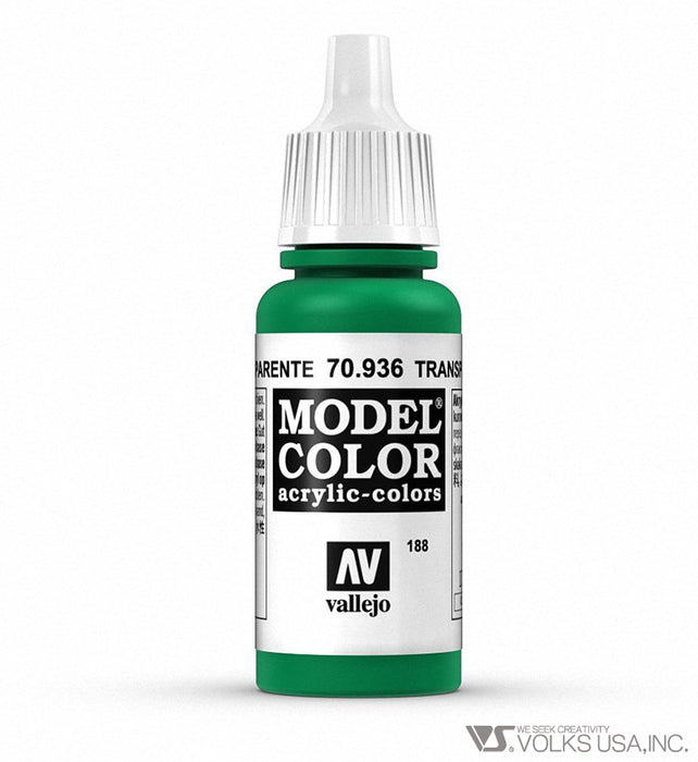 Vallejo Model Color, Transparent Green, 17ml 70.936